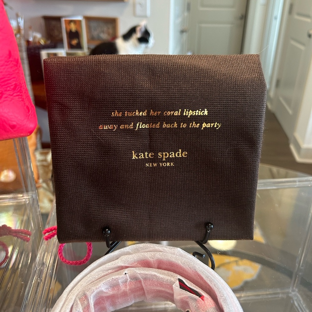 Kate Spade Story Book Ostrich Embossed Desert Rose Crossbody 12”x 8.25”x 3.5”NWT - Picture 6 of 8